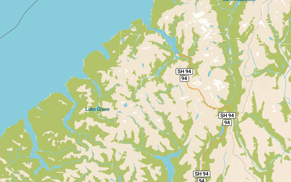 Fiordland without hillshading