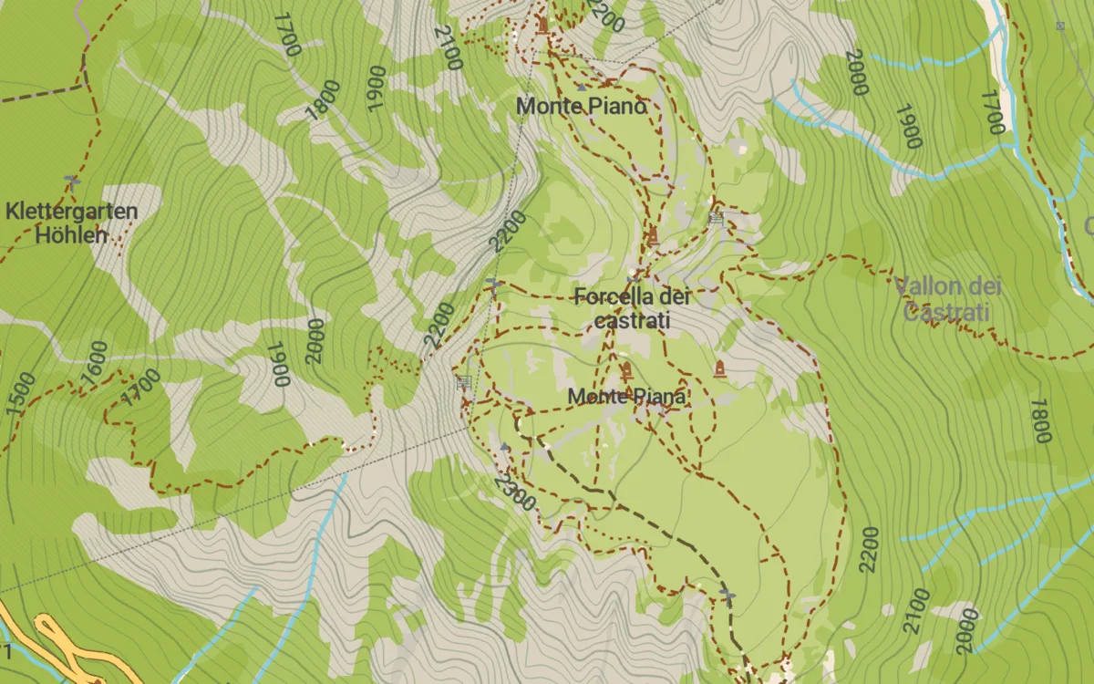 Monte Piana in the outdoors style without hillshading